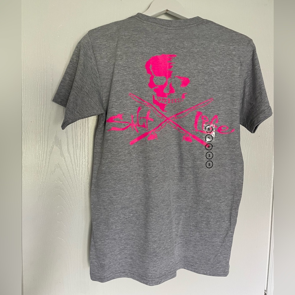 Salt Life gray & pink tshirt
